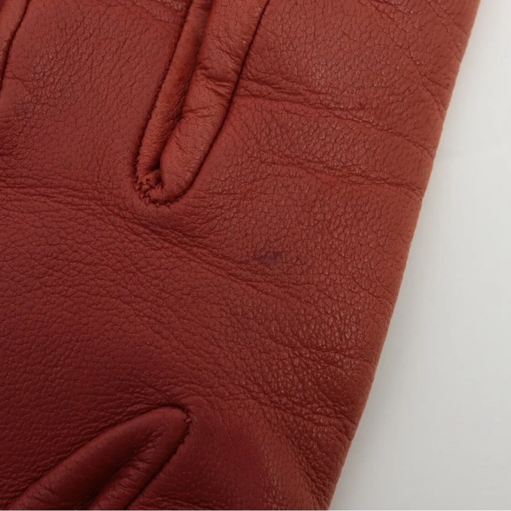 Hermes Lambskin Soya Kelly Lock Gloves Brown Gold - Picture 6 of 9
